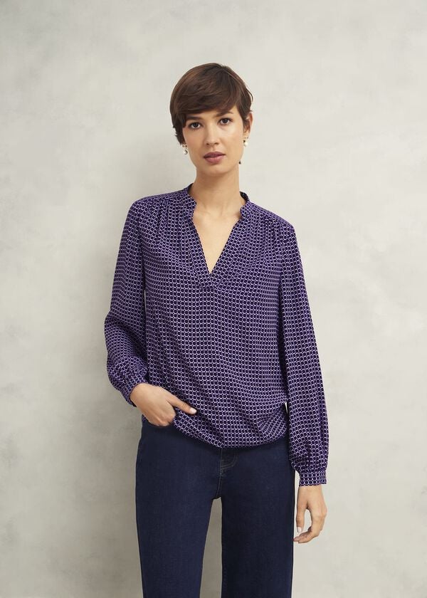 Hobbs Mila Blouse Purple Multi