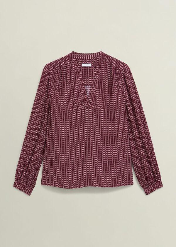 Hobbs Mila Blouse Red Multi