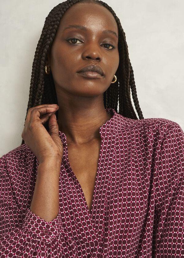 Hobbs Mila Blouse Red Multi