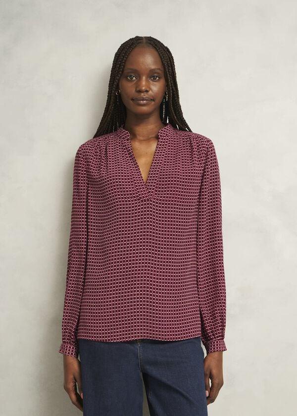 hobbs Mila Blouse Red Multi