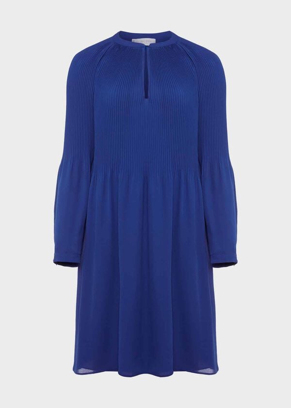 Hobbs Mimi Pleat Dress Cobalt Blue