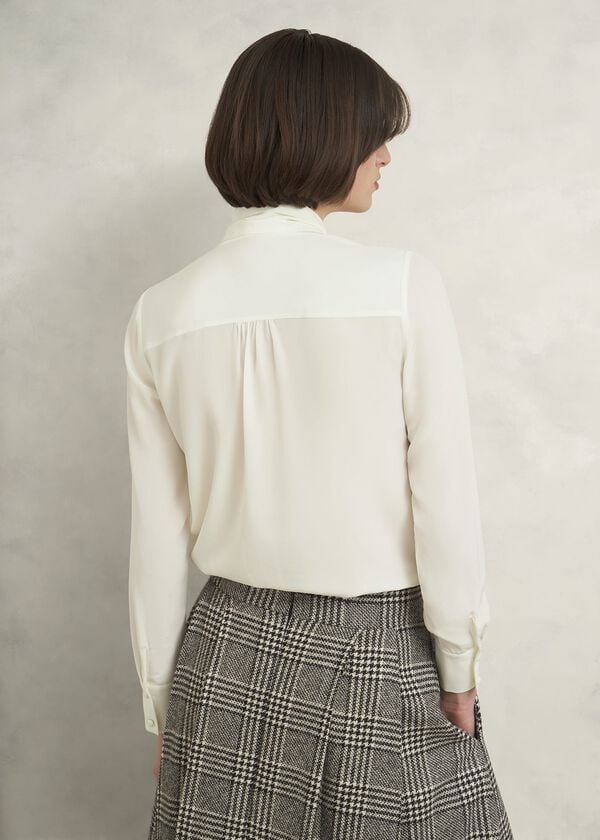Hobbs Mimi Silk Blouse Ivory