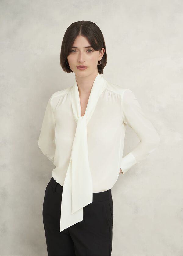 hobbs Mimi Silk Blouse Ivory