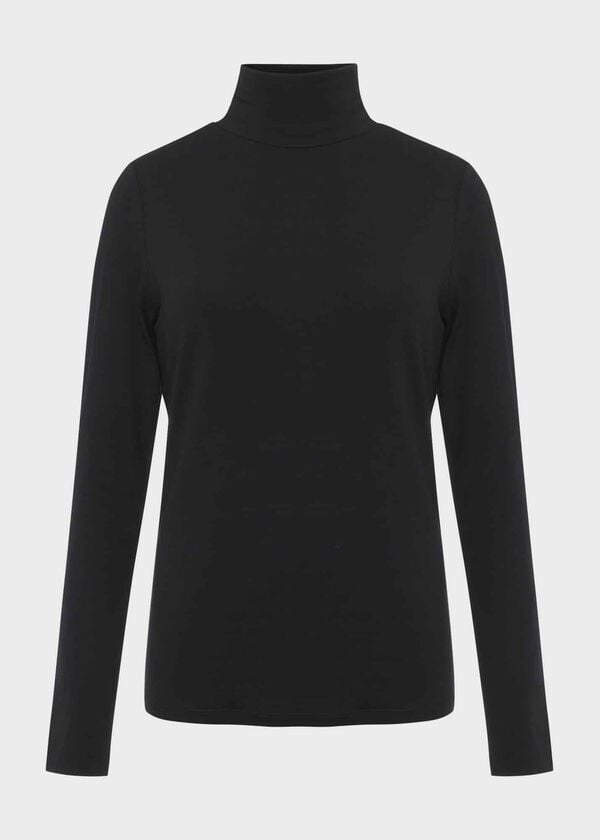 Hobbs Mischa Roll Neck Top Black