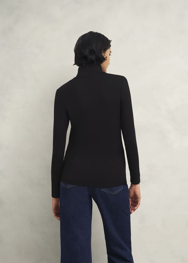 Hobbs Mischa Roll Neck Top Hobbs Black