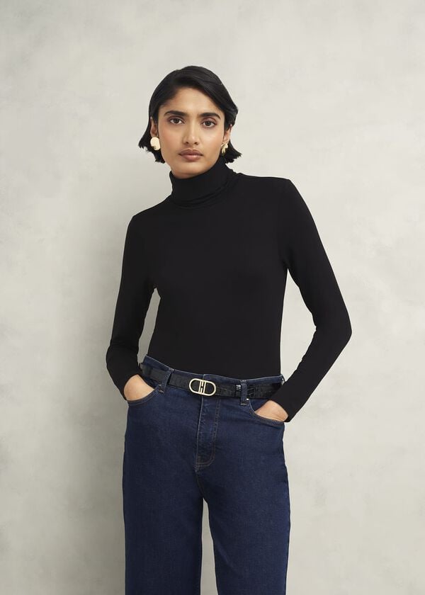 hobbs Mischa Roll Neck Top Hobbs Black