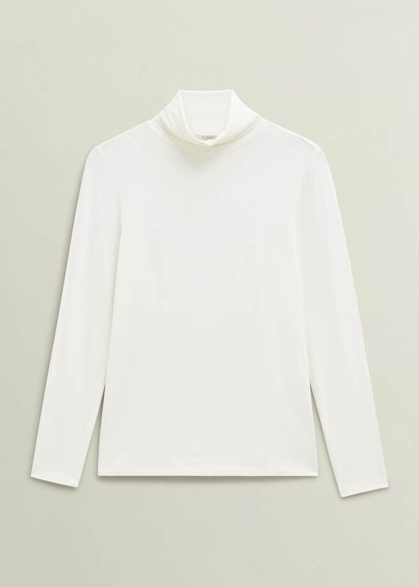 Hobbs Mischa Roll Neck Top Hobbs Ivory