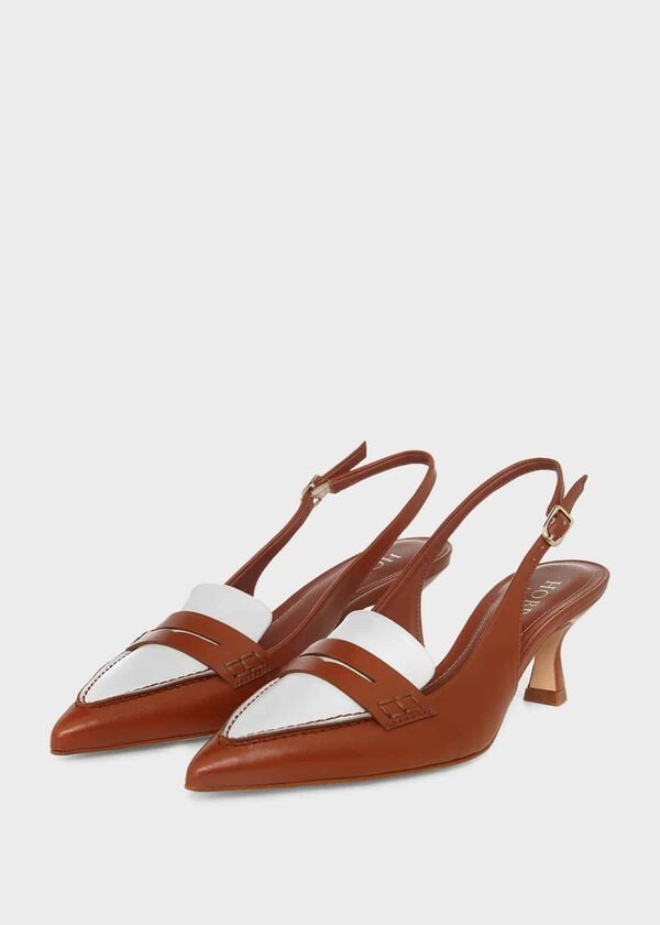 Hobbs Mischa Sling Back Tan Ivory