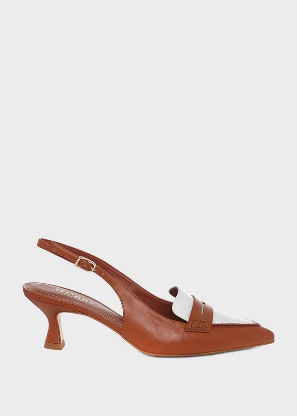 hobbs Mischa Sling Back Tan Ivory
