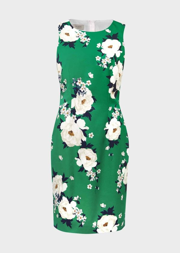 Hobbs Moira Dress Green Multi