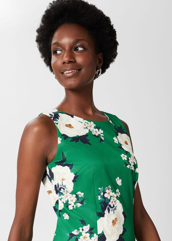 Hobbs Moira Dress Green Multi