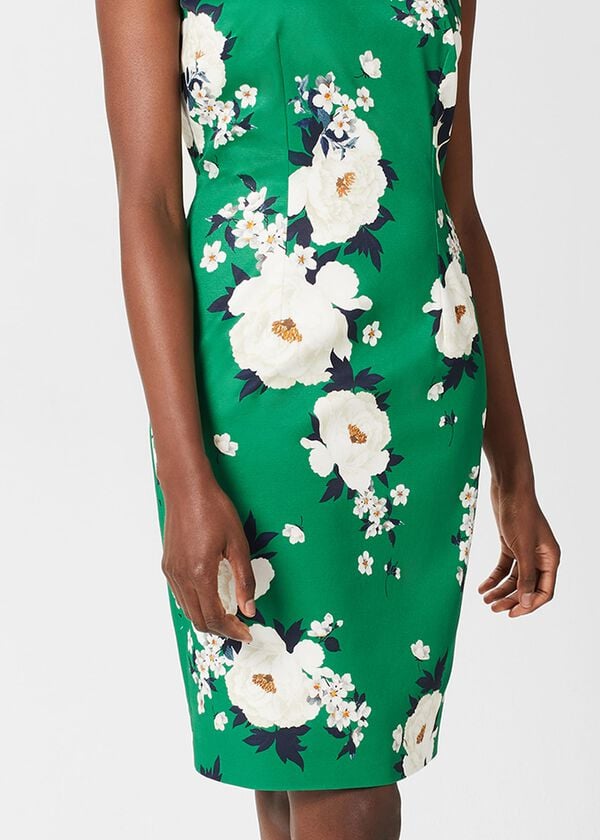 Hobbs Moira Dress Green Multi