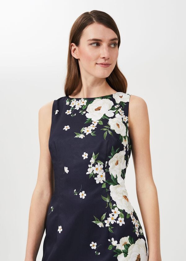 Hobbs Moira Floral Dress Navy Multi