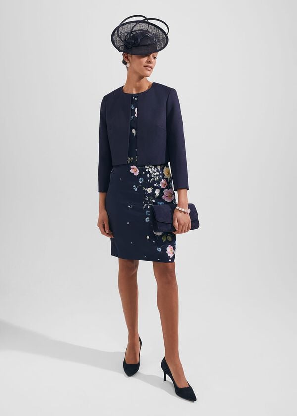 Hobbs Moira Floral Shift Dress Navy Blue Multi