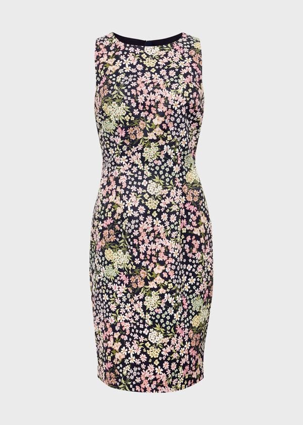 Hobbs Moira Floral Shift Dress Navy Multi