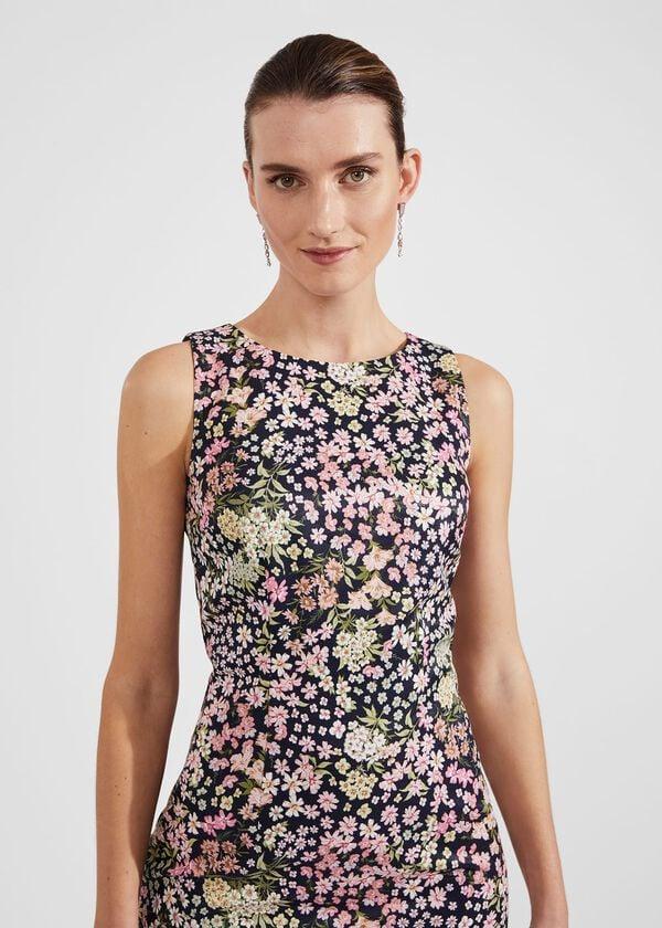 Hobbs Moira Floral Shift Dress Navy Multi