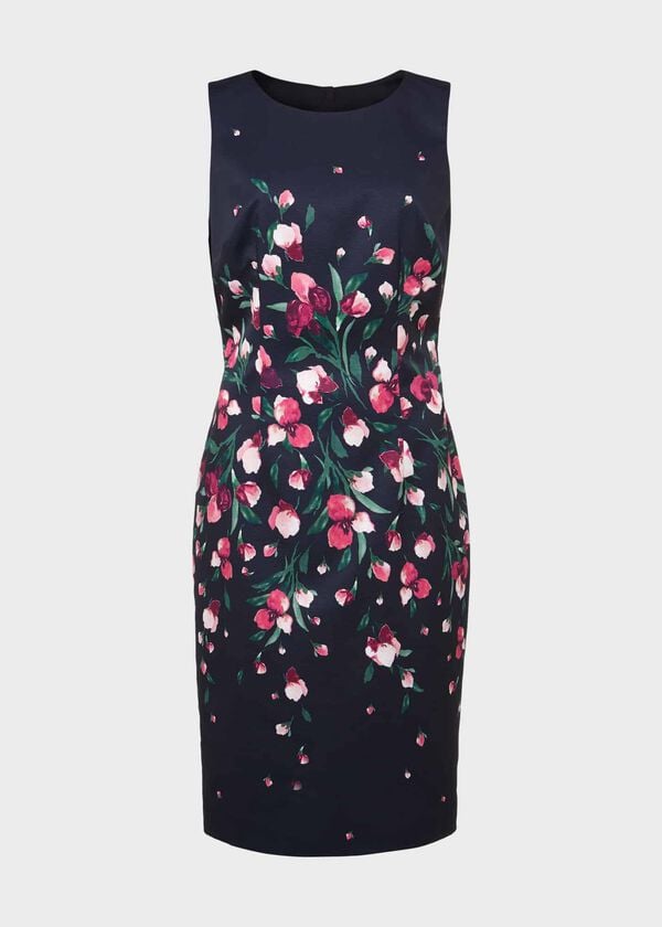 Hobbs Moira Floral Shift Dress Navy Multi