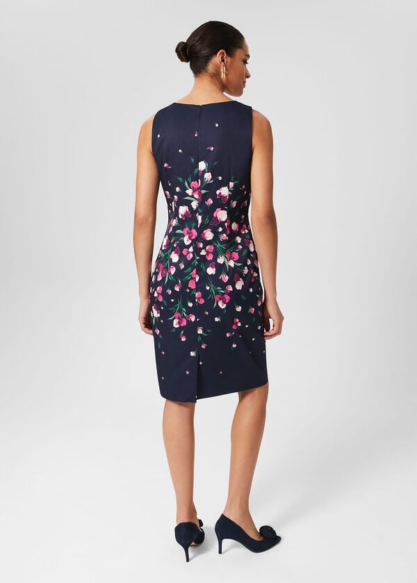 Hobbs Moira Floral Shift Dress Navy Multi