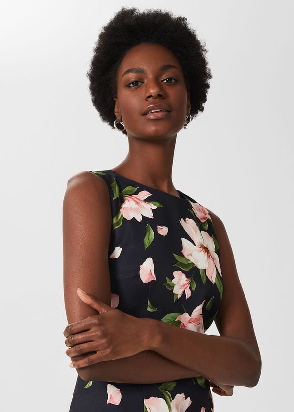 Hobbs Moira Floral Shift Dress Navy Multi