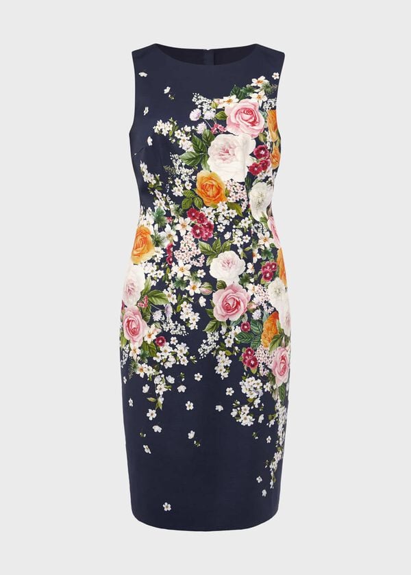 Hobbs Moira Floral Shift Dress Navy Pink