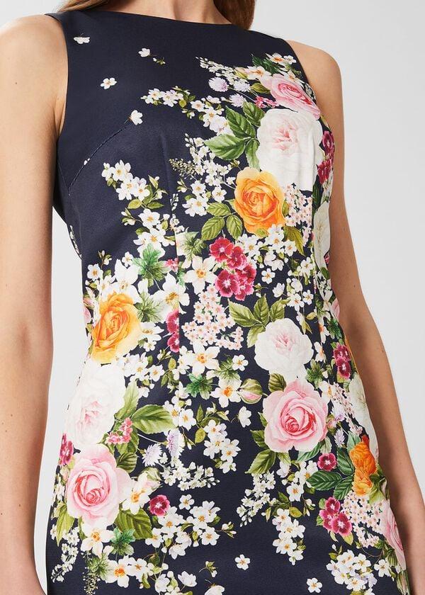 Hobbs Moira Floral Shift Dress Navy Pink