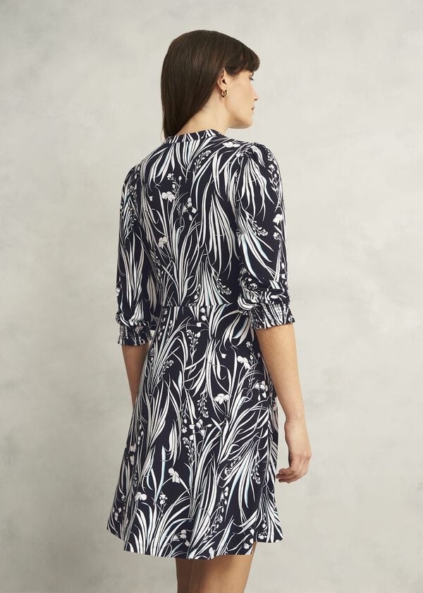 Hobbs Mollie Jersey Dress Navy Ivory