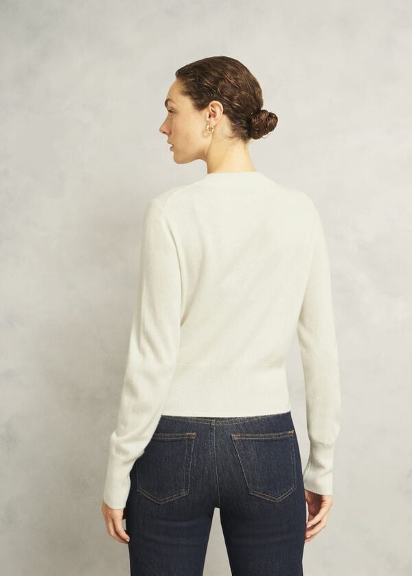 Hobbs Monica Cashmere Cardigan Warm Ivory