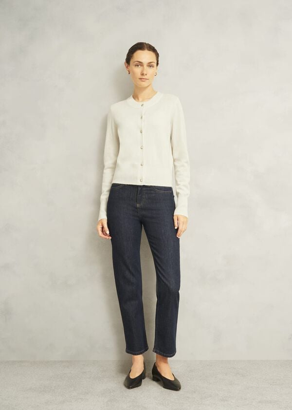 hobbs Monica Cashmere Cardigan Warm Ivory