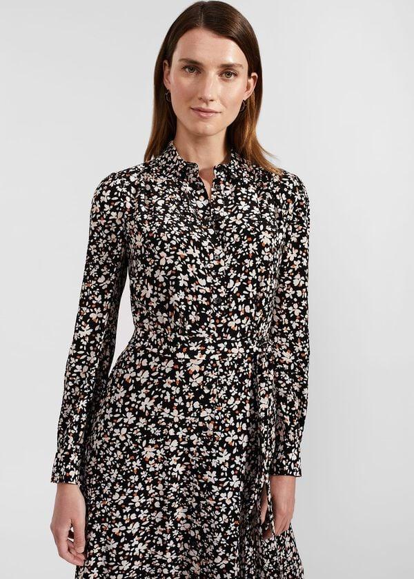 Hobbs Morgen Dress Black Multi