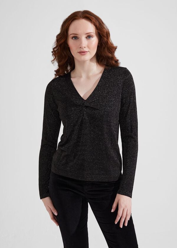 hobbs Myla Sparkle Jumper Black Silver