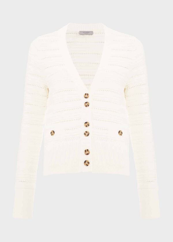 Hobbs Naomi Cotton Cardigan Ivory
