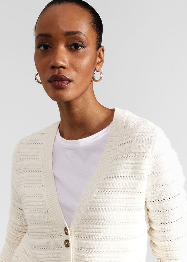 Hobbs Naomi Cotton Cardigan Ivory