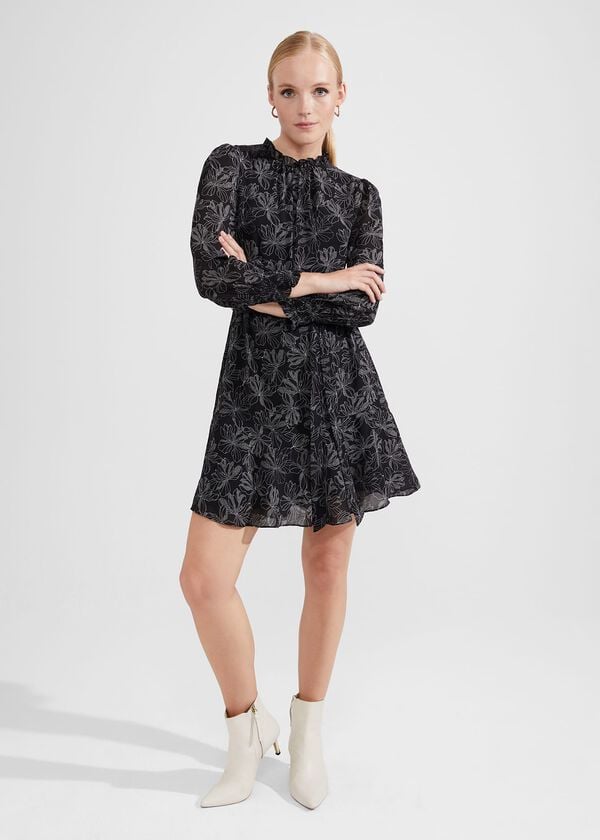 Hobbs Natalie Dress Black Ivory