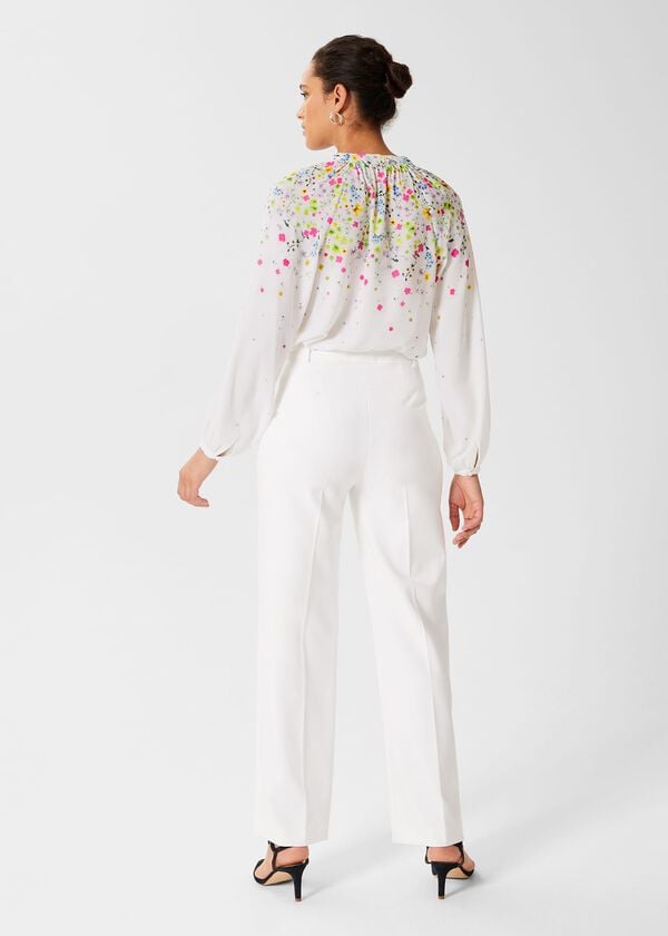 Hobbs Natasha Wide Trousers Ivory