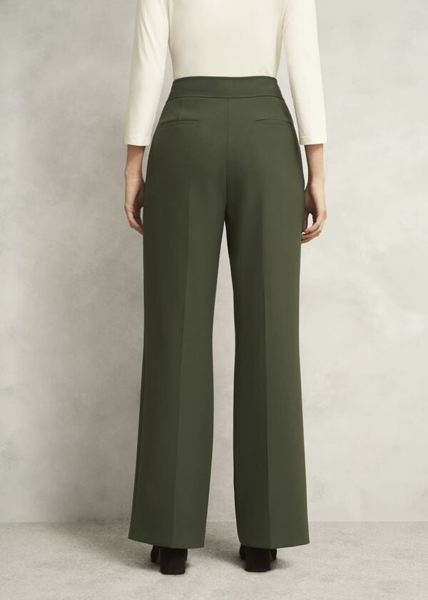 Hobbs Neava Wide Trousers Yew Green