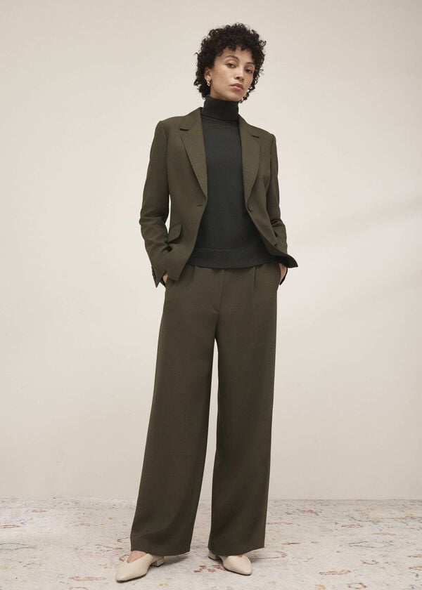 hobbs Neava Wide Trousers Yew Green