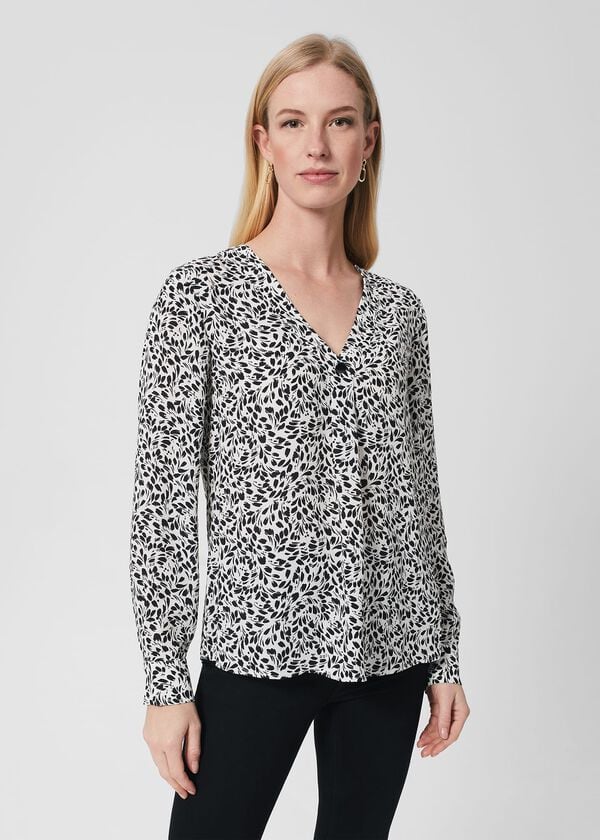 hobbs Nelle Blouse Ivory Black