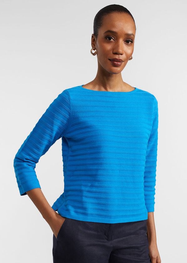 hobbs Nellie Cotton Jumper Celadon Blue