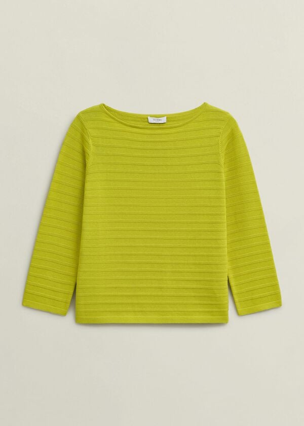 Hobbs Nellie Cotton Jumper Citrine Green