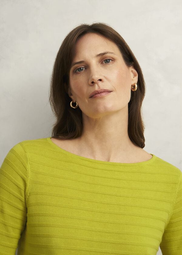 Hobbs Nellie Cotton Jumper Citrine Green