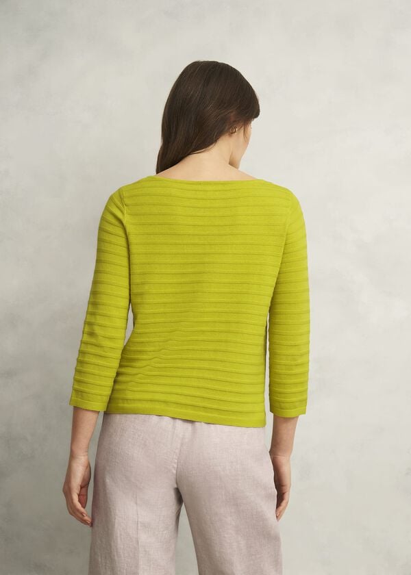 Hobbs Nellie Cotton Jumper Citrine Green