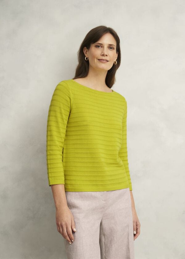 hobbs Nellie Cotton Jumper Citrine Green
