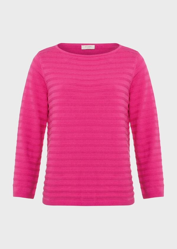 Hobbs Nellie Cotton Jumper Deep Fuchsia