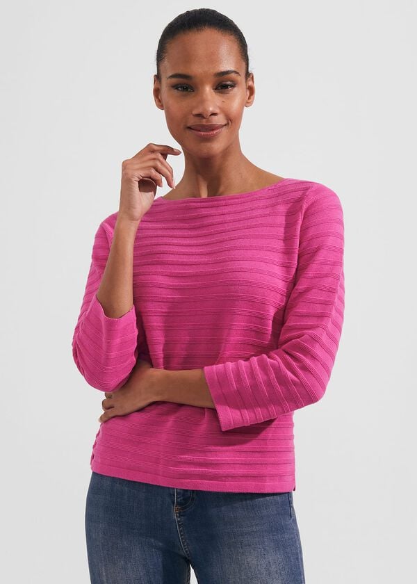 hobbs Nellie Cotton Jumper Deep Fuchsia