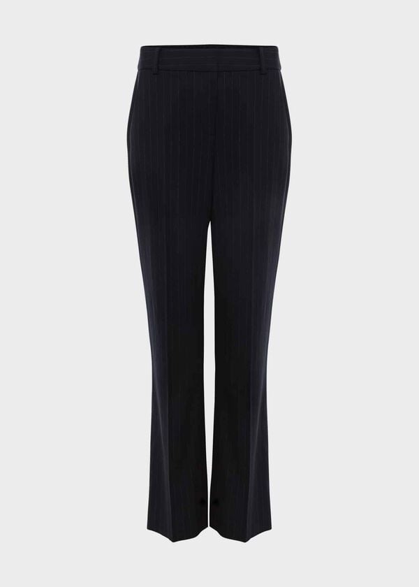 Hobbs Ness Straight Trousers Navy Ivory
