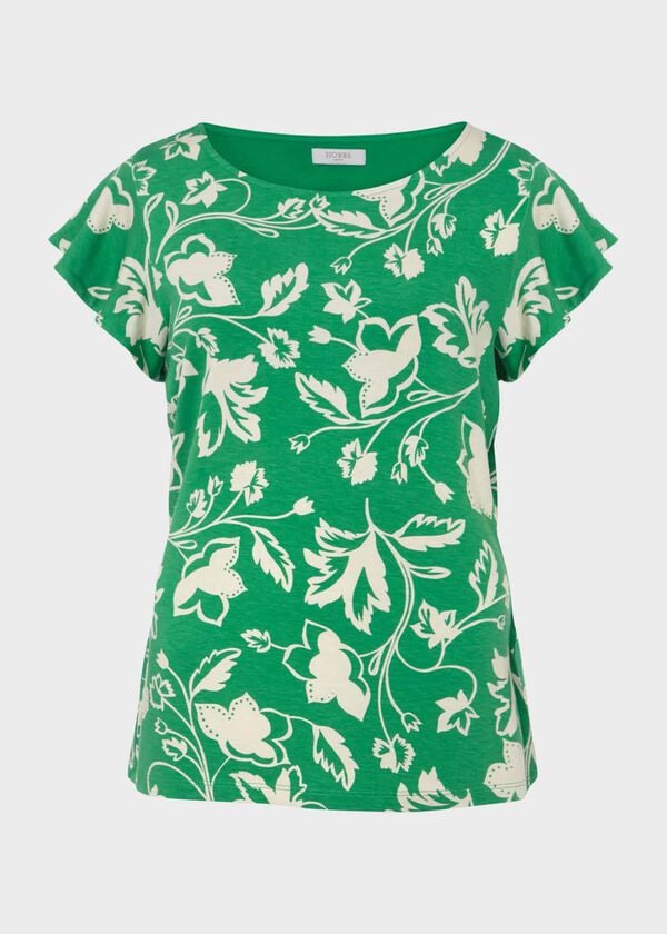 Hobbs Nessie Printed Top Green Multi