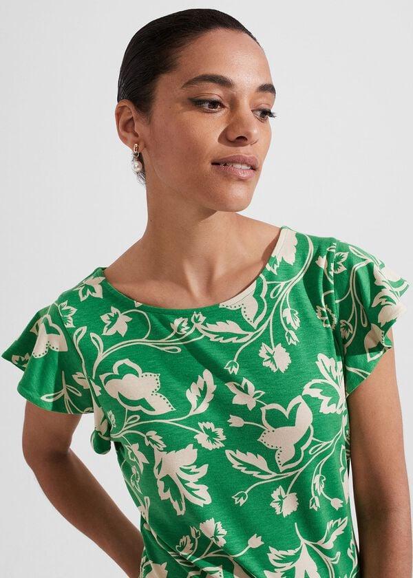 Hobbs Nessie Printed Top Green Multi