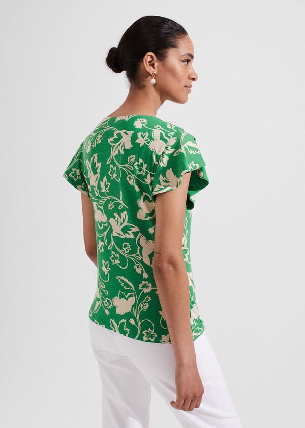 Hobbs Nessie Printed Top Green Multi