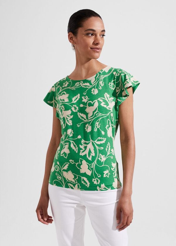 hobbs Nessie Printed Top Green Multi