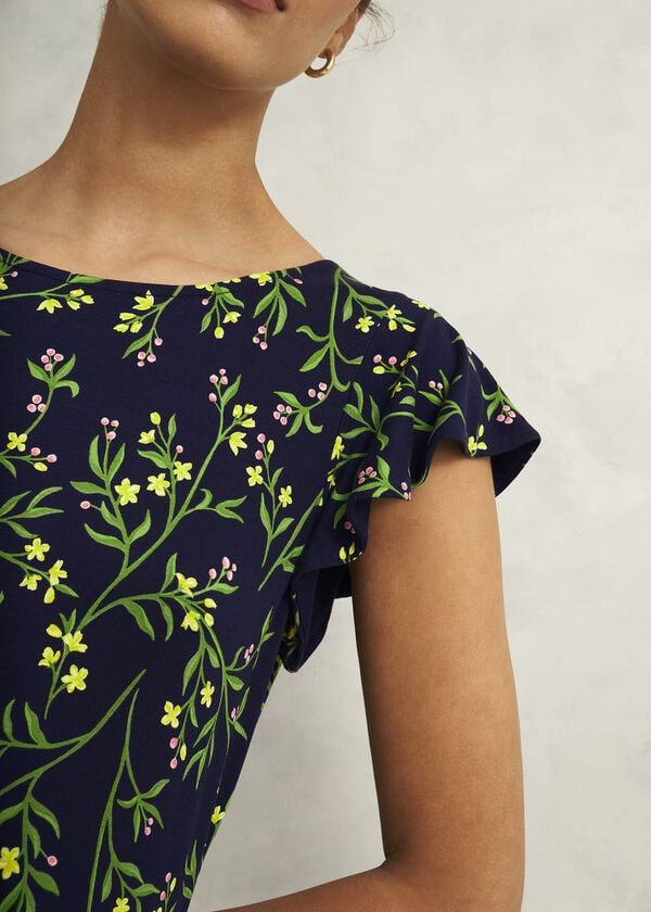 Hobbs Nessie Printed Top Navy Multi
